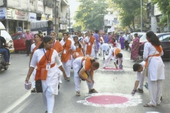 Decoration with Rangoli during Geeta Granth Procession